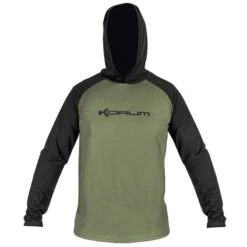 TEE SHIRT MANCHES LONGUES KORUM DRI-ACTIVE HOODED LONGSLEEVE - KAKI/NOIR